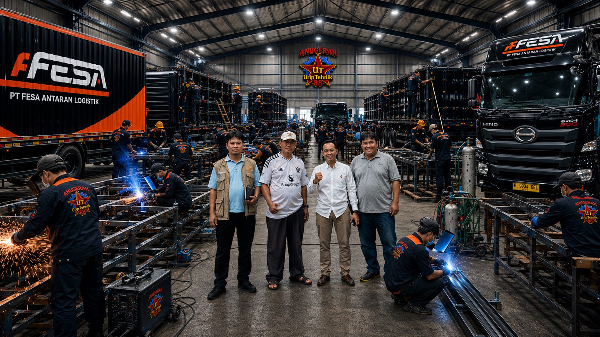 Workshop pembuatan karoseri kendaraan komersial PT Anugerah Urip Tehnik 88