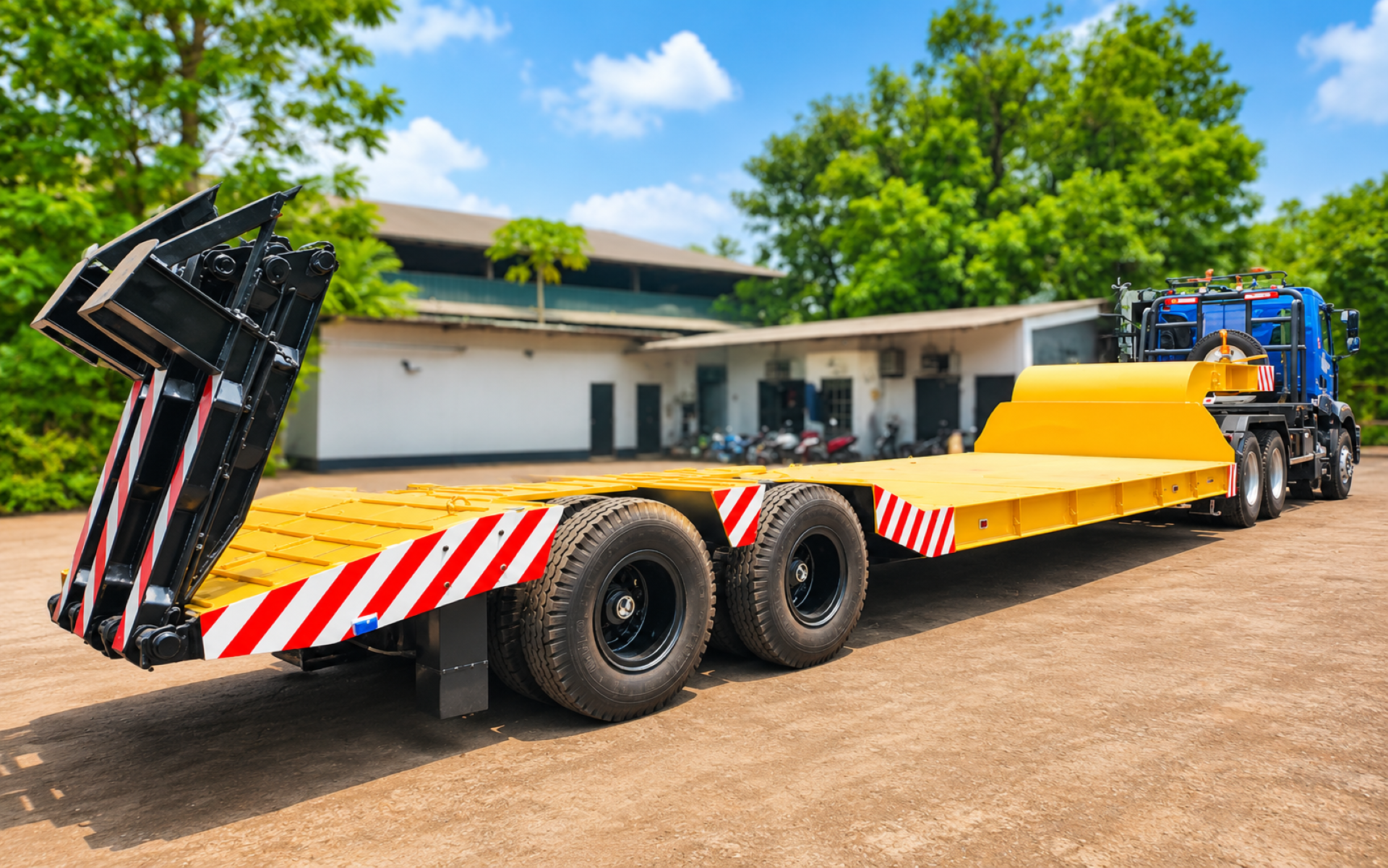 Karoseri Lowbed Trailer Angkutan Alat Berat Terbaik